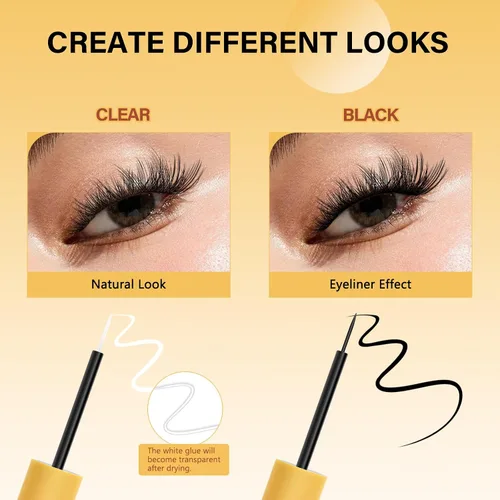Miniatura 6 de QUEWEL Pegamento de pestañas en racimo para extensiones de pestañas DIY, 5 ml de pegamento para pestañas en racimo impermeable y de larga duración