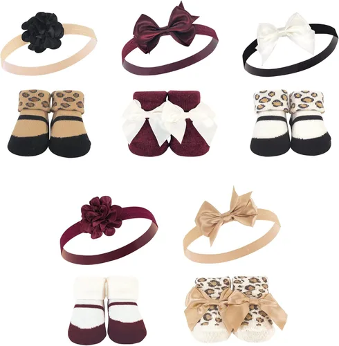 Miniatura 65 de Hudson Baby Conjunto de regalo de diadema y calcetines para niña Flor azul marino rosa