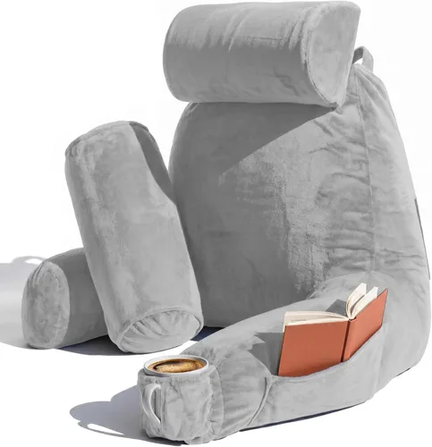 Miniatura 49 de Nestl Almohada de lectura para niños y adolescentes con espuma viscoelástica triturada, almohadas de respaldo para leer, ver y jugar, uso