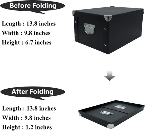 Miniatura 2 de GUOZI Caja de almacenamiento plegable, caja de memoria decorativa con tapa y esquinas reforzadas de metal, caja de regalo organizadora para 2