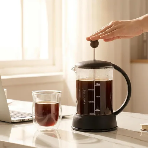Miniatura 4 de Easyworkz Eclipse French Press Cafetera de 12 onzas con vidrio de borosilicato