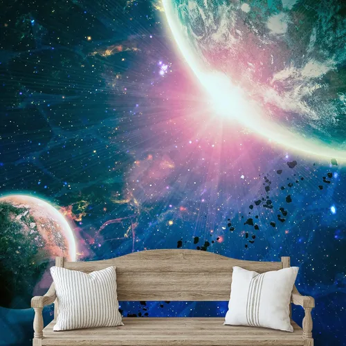 Miniatura 23 de NWT Calcomanía removible para pared, diseño de nube galáctica, estrella, nebulosa, fantasía, ciencia ficción, astronomía y arte espacial, arte