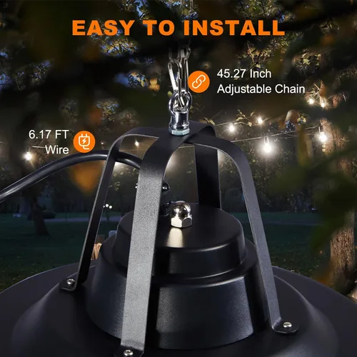 Miniatura 5 de Calentador eléctrico para patio al aire libre, 1500 W, calentadores montados en el techo, infrarrojos de carbono colgantes 600 W, 900 W, 1500 W