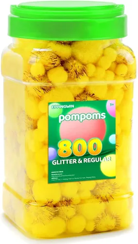 Miniatura 19 de Eppingwin 90 PCS Pompones Multicolores, Pompones Suaves de 1.5 Pulgadas para Manualidades, Colores Surtidos Pompones Grandes para Artes