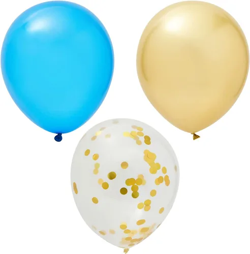 Miniatura 6 de BLUE PANDA Kit de decoración de baby shower de 219 piezas, tema del príncipe real y decoración de fiesta del príncipe, vajilla desechable y globos