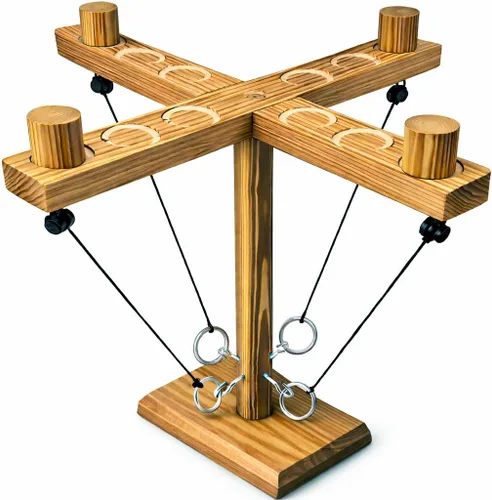 Juego de lanzamiento de anillos para adultos, juegos de patio, anillos de madera para lanzar anillos, juegos de interiores al aire libre, juego de