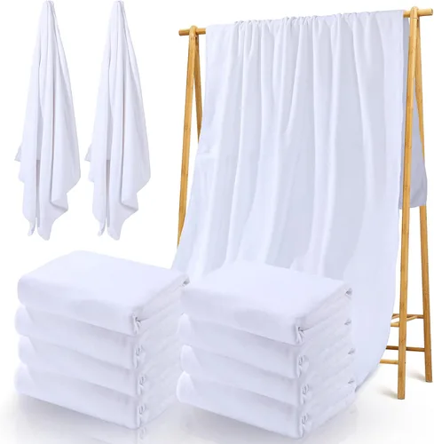 Miniatura 9 de Breling 4 toallas de baño en blanco para sublimación, microfibra y poliéster, toalla gruesa absorbente para sublimación, bricolaje, hogar, baño