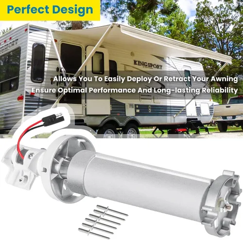 Miniatura 3 de Reemplazo para DOMETIC 3310423.209B Ensamblaje de Torsión Rh Blanco para Motor de Toldo de Patio de RV 9100 de 12V CC 910 915 916 917
