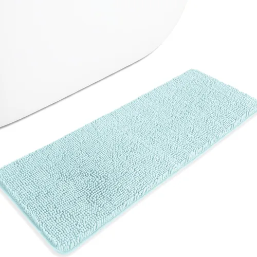 Miniatura 407 de Alfombra de baño pequeña de 12 x 18 pulgadas, lavable y absorbente, antideslizante, alfombra de baño de felpilla gruesa y suave para baño, ducha