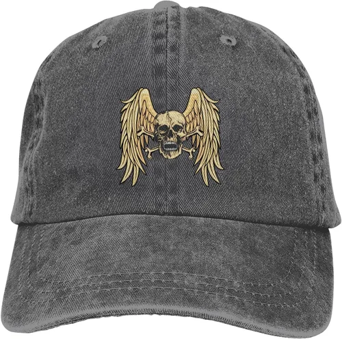 Miniatura 9 de Cowboy Hat Trendy Hats for Man and Women Djustable Four Season Outdoor Baseball Cap of Hell Skull with Angel Deep Heather