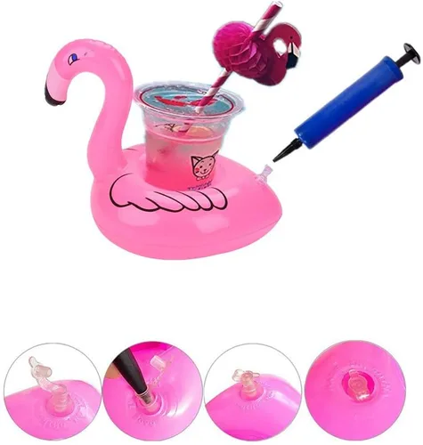 Miniatura 3 de Soporte inflable para bebidas, flotadores para piscina, portavasos flotantes, posavasos flotantes inflables para fiesta en la piscina
