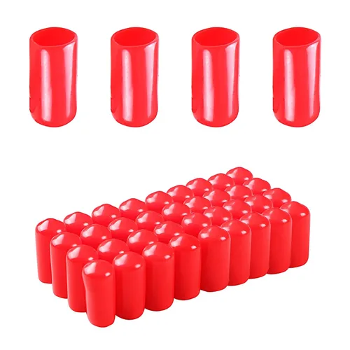 Miniatura 39 de Cubierta de tapa de extremo redondo de goma 0.08 pulgadas (0.079 in), protectores de rosca de tornillo de PVC flexible de tubería de tubería