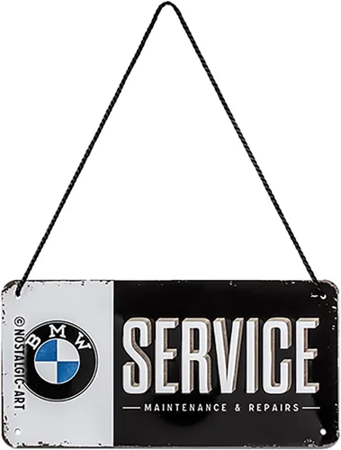Nostalgic-Art Letrero colgante retro, 3.9 x 7.9 pulgadas, producto oficial (OLP), BMW – Service – Idea de regalo para los fans de BMW, hecho de