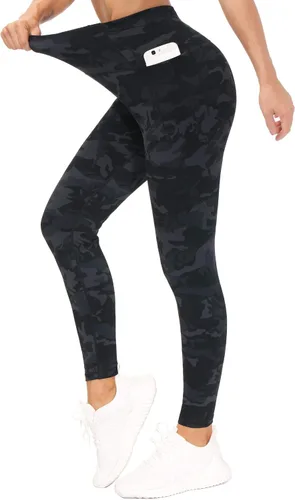 Miniatura 4 de The GYM People - Leggings de entrenamiento con control de abdomen y bolsillos pantalones de yoga atléticos de cintura alta para mujeres que corren