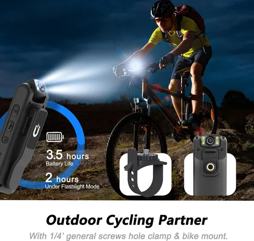 Miniatura 4 de Cámara corporal 4K con grabación de audio y video, mini cámara portátil de 64 GB con cordón magnético, cámara desgastada por el cuerpo para viajes