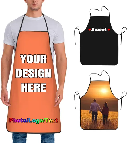 Miniatura 42 de Delantal de chef personalizado para hombres y mujeres, para cocinar, con nombre, logotipo, foto, regalos de cocina para familiares y amigos