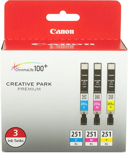 Canon CLI-251XL Paquete múltiple de tres colores genuinos, compatible con MG6320, iP7220, MG5420, MX922, MX722, MG7120, MG6420, MG5520, iX6820,