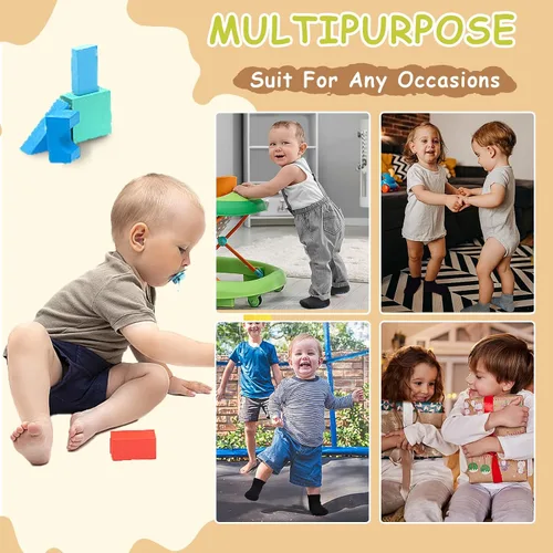 Miniatura 6 de HYCLES Calcetines de tobillo antideslizantes para niños pequeños, calcetín antideslizante para bebé, calcetines antideslizantes para niños de 1 a 7