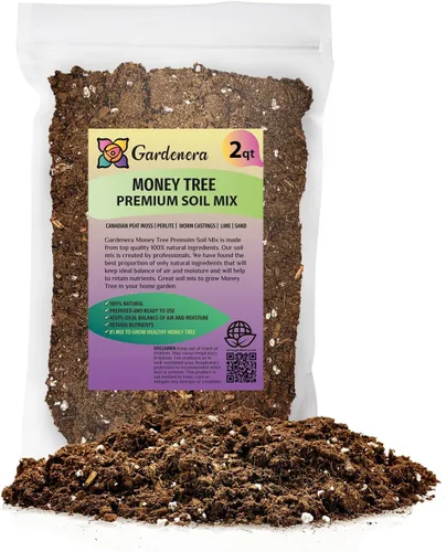 Miniatura 11 de GARDENERA Mezcla de suelo prémium para árboles de dinero, 1 cuarto de galón, perfecta para cultivar y trasplantar castaño de Guayana