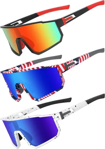 Miniatura 28 de Gafas de sol deportivas para niños, polarizadas, con protección UV400, para niños y niñas, para béisbol, softbol, ciclismo Lentes rojas con montura
