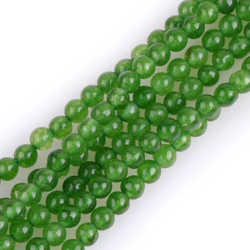 Miniatura 80 de JOE FOREMAN Cuentas redondas de piedra natural de jade de Taiwán verde de 0.315 in para fabricación de joyas, cuentas de 15 pulgadas, piedras Jade