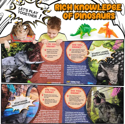 Miniatura 4 de Juguetes de dinosaurio, libro de sonido de dinosaurio con paquete de 12 figuras de juguete, rugidos realistas, interactivo, perfecto para niños