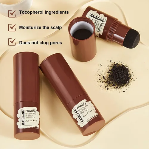 Miniatura 5 de Polvo en barra de línea capilar – Polvo de sombra de línea capilar oculta instantáneamente la pérdida de cabello, polvo de retoque de raíces Negro