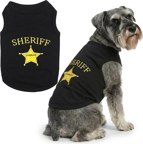 Miniatura 30 de Camiseta para Perro Parisian Pet - Camiseta Bordada FBI - 100% Algodón, Ropa Transpirable para Perros - Chaleco para Mascotas Sin Mangas - Camisas