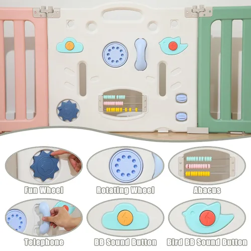 Miniatura 6 de Bestgame Corralito para Bebés, Corralitos Plegables para Bebés y Niños Pequeños, 14 Paneles Corralito Extra Grande para Bebés, Valla Portátil