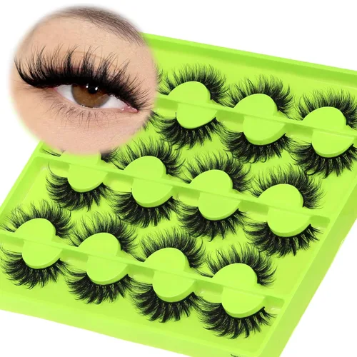 Miniatura 15 de Veleasha Pestañas postizas de visón sintético 3D, pestañas postizas esponjosas de aspecto natural, paquete de 14 pares de pestañas postizas de lujo