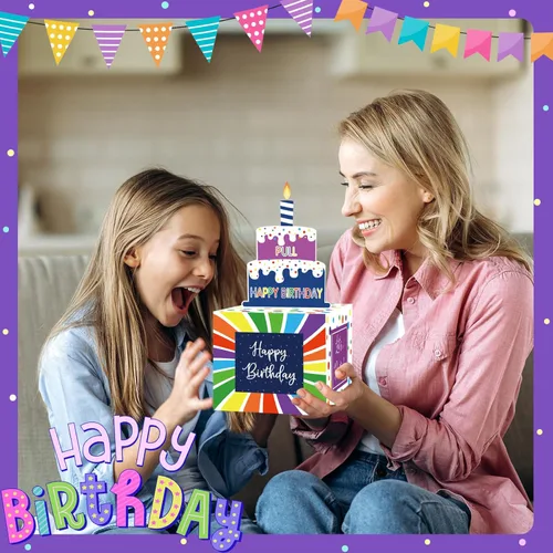 Miniatura 2 de Caja de Dinero de Cumpleaños para Sacar Efectivo, Cajas de Regalo Sorpresa Enrolladas para Niños y Adultos con Tarjeta de Cumpleaños Feliz y 50