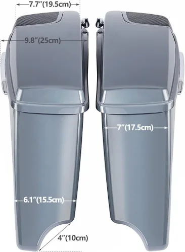 Miniatura 6 de Alforjas de ABS extendidas gris Gunship de 4 pulgadas para Harley Touring CVO Street Electra Glide 2014-2023