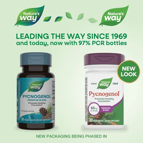 Miniatura 2 de Nature's Way Pycnogenol Premium Blend, promueve la circulación saludable*, soporte antioxidante*, 50 mg por porción, 30 tabletas veganas
