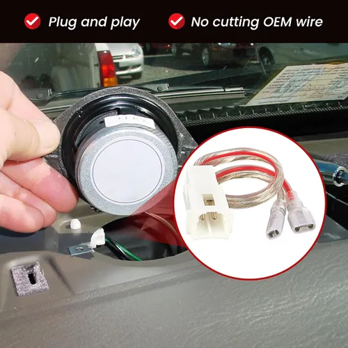 Miniatura 3 de RED WOLF Conector de enchufe adaptador de arnés de cableado de altavoces tweeters frontales de tablero para Dodge Ram Jeep Chrysler 2005-2022