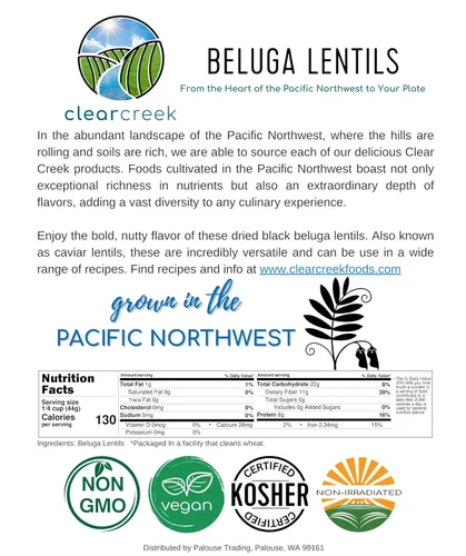 Miniatura 5 de CLEAR CREEK Lentejas Negras Lentejas Caviar o Beluga 25 libras Proyecto Verificado Sin OGM Kosher Vegano Sin Irradiar