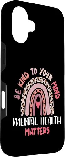 Miniatura 3 de iPhone 16 Mental Health Matters Rainbow Be Kind To Your Own Mind Case
