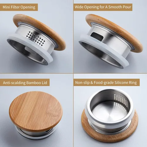Miniatura 3 de Unbreakable - Jarra de vidrio con asa y tapa, tarro de vidrio de 68 onzas líquidas con tapa, resistente al calor, jarra de borosilicato para té