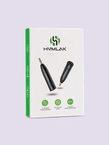 Miniatura 7 de HVMLAK Adaptador Bluetooth 5.3 Aux para Coche con Micrófono Mejorado, Jack de 3.5mm para Estéreo de Coche y Hogar, Carga USB-C, Estuche Resistente