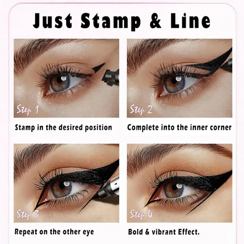 Miniatura 3 de Delineador de ojos con sello de gran capacidad, delineador líquido jumbo de doble extremo, impermeable y duradero bolígrafo delineador de ojos negros