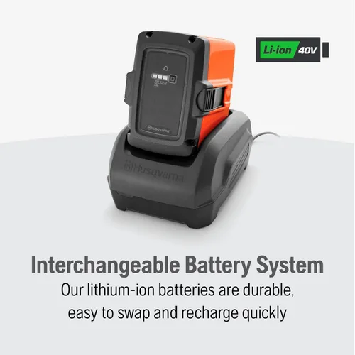 Miniatura 9 de Husqvarna Soplador de hojas inalámbrico alimentado por batería de 230iB, soplador de hojas eléctrico de 136 MPH 650 CFM con motor sin escobillas
