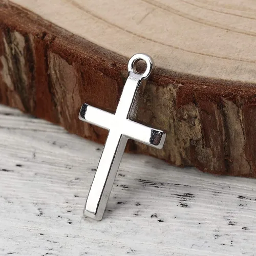 Miniatura 3 de JGFinds Colgantes con dije de crucifijo de cruz, paquete de 150 (50 de cada uno), 1 pulgada x 1/2 pulgada, tono plateado envejecido, bronce/dorado
