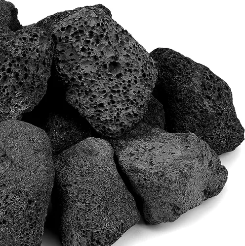 Miniatura 9 de Onlyfire Piedras de lava volcánica Black Lava Rock de 10 libras para fogatas de interior y exterior, chimeneas, parrilla de gas y paisajismo, 0.2 a