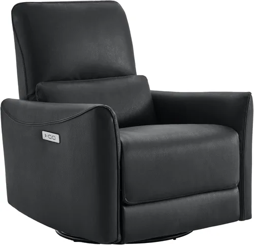 Miniatura 20 de CHITA Silla Reclinable Eléctrica Giratoria Deslizante, con Certificación FSC, Tapizada de Piel Sintética para Sala de Estar y Guardería, Sillón
