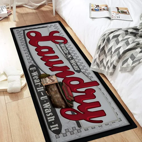Miniatura 8 de Pauwer - Alfombra antideslizante, impermeable, de goma, para cuarto de servicio, lavadero, cocina, de 20 x 48 pulgadas, lavable, alfombra
