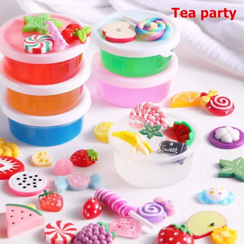 Miniatura 5 de 3.53 oz de resina con parte trasera plana, accesorios de limo, decoración de chispas de arcilla para relleno de dijes de limo, suministros de limo