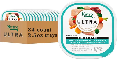 Miniatura 14 de Nutro Ultra Dog Food, alimento húmedo para perros, trío de proteínas en paté: pollo, cordero, pescado blanco, bandejas de 3.5 onzas