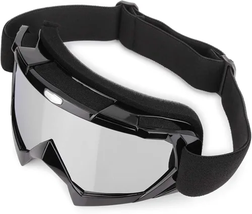 Miniatura 2 de Gafas de motocross, ATV Motocicleta, UTV MX OTG, accesorios de gafas y gafas de esquí antiniebla, carreras de esquí Marco negro+lente plateada