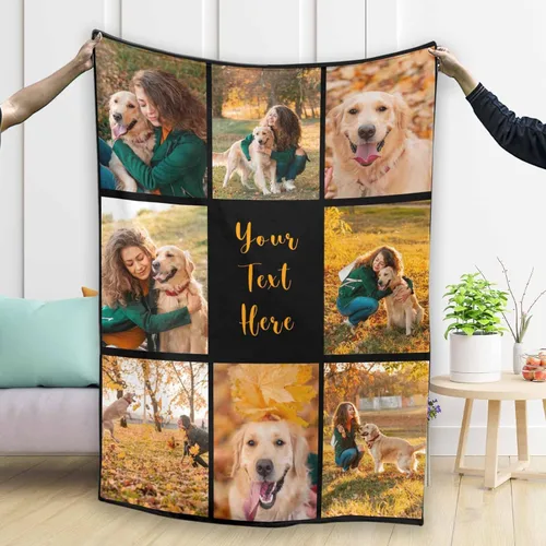 Miniatura 14 de Artsadd Manta conmemorativa personalizada para perros con fotos de perro y nombre, manta conmemorativa personalizada para mascotas, recuerdo