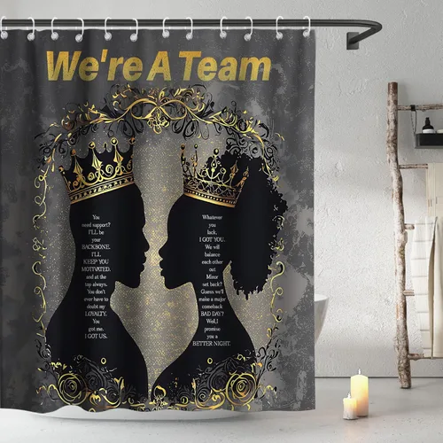 Miniatura 10 de Cortinas de ducha para niños, con texto en inglés «Believe Quotes Be Fearless Dream Big Be Yourself», tela inspiradora, juego de decoración de baño