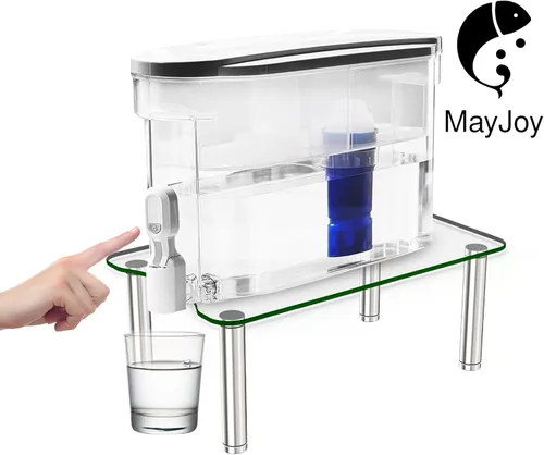 Miniatura 5 de MAYJOY Soporte dispensador de agua, soporte de filtro de agua de vidrio templado transparente para encimera, compatible con jarra de agua Brita